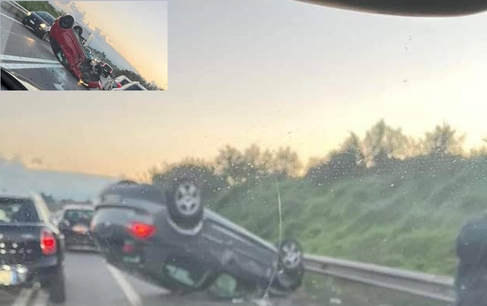 Incidente sulla SS 268: due auto si scontrano e si cappottano Incidente